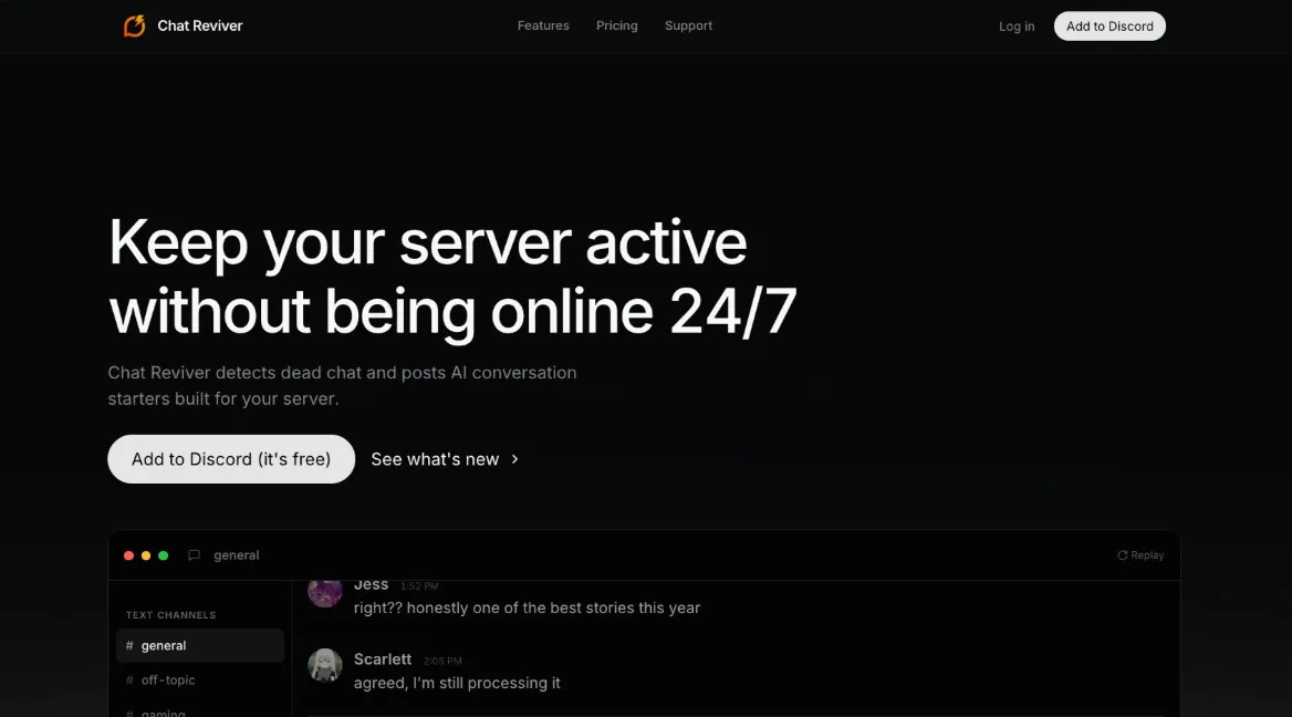 Chat Reviver website